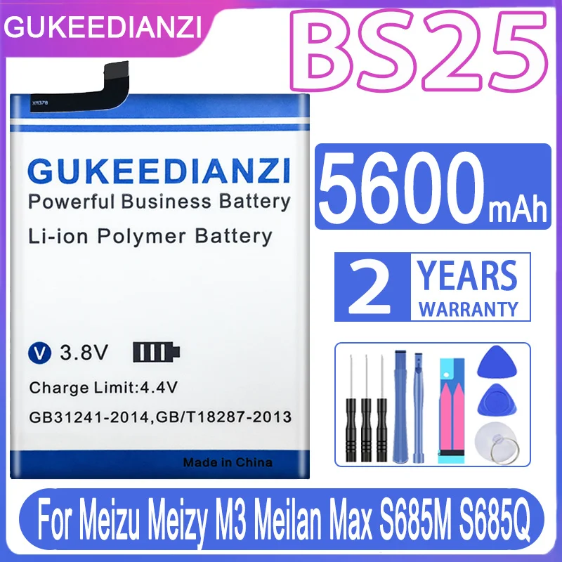 

Сменный аккумулятор GUKEEDIANZI для Meizu Meizy M3 Meilan Max S685M S685Q, 5600 мАч, с бесплатными инструментами
