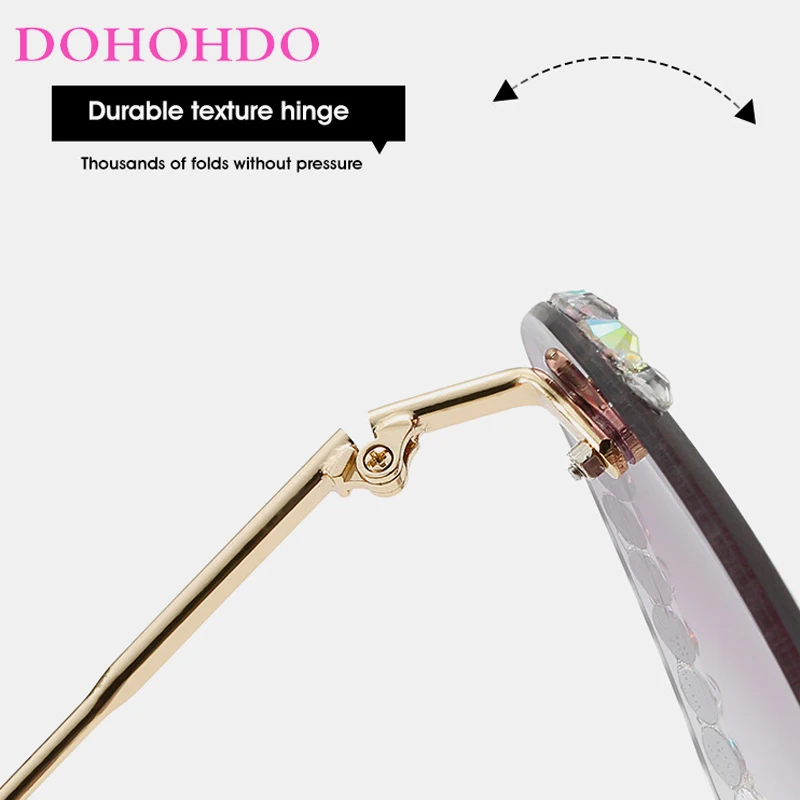 DOHOHDO 2024 модные новые большие женские солнцезащитные очки без оправы Популярные