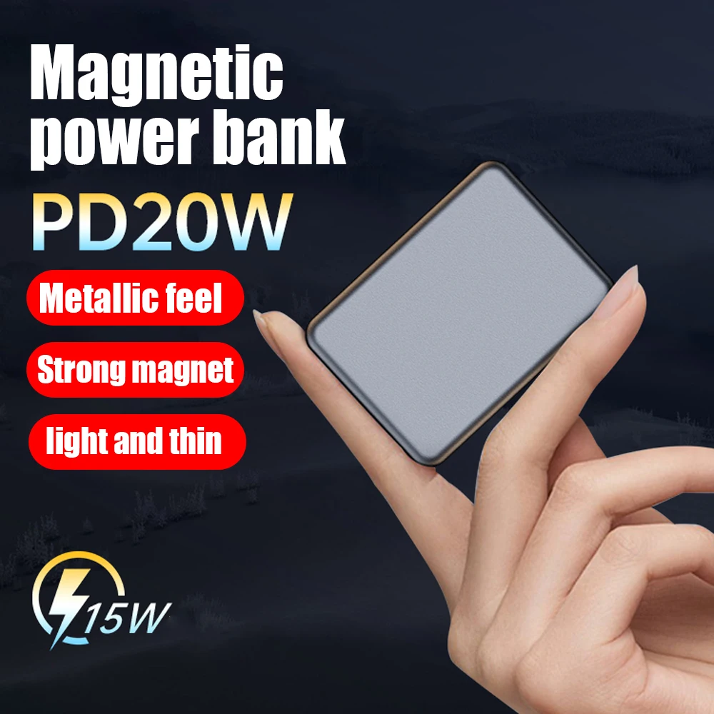 5000mAh Macsafe Powerbank Metal External Auxiliary Spare Battery Slim Magnetic Wireless Power Bank For iphone 12 13 14 Pro Mini 5000mAh Macsafe Powerbank Metal External Auxiliary Spare Battery Slim Magnetic Wireless Power Bank For iphone 12 13 14 Pro Mini
