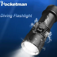 new diving flashlight xhp70l2t6 led flashlights scuba dive light ipx8 waterproof underwater professional submersible light