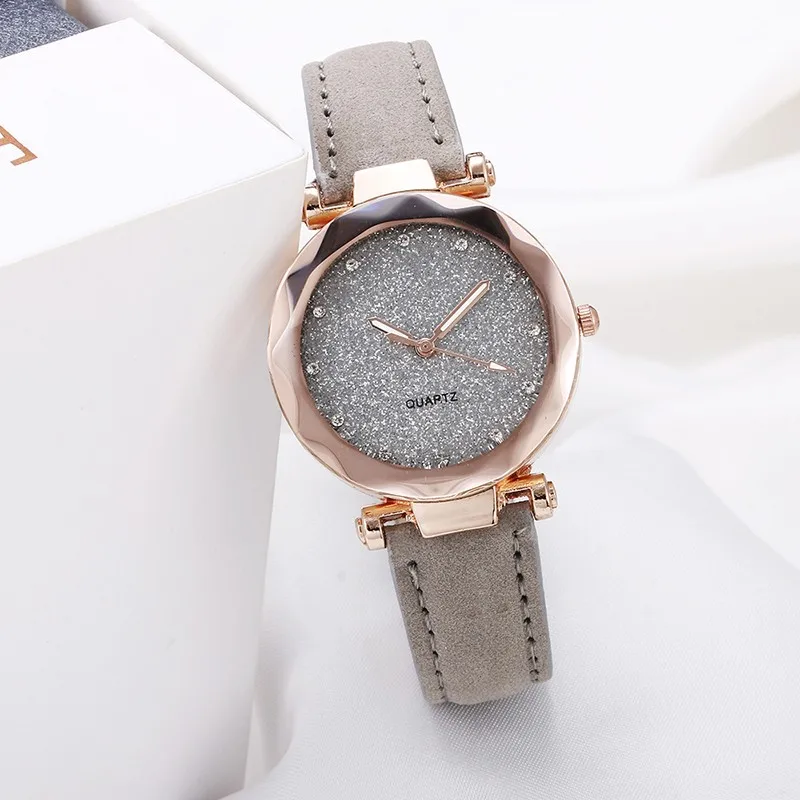 Starry Sky Surface Fashion Casual Ultra Thin Water Diamond Frosted Strap Women's High Quality Watch For Friends And Wives