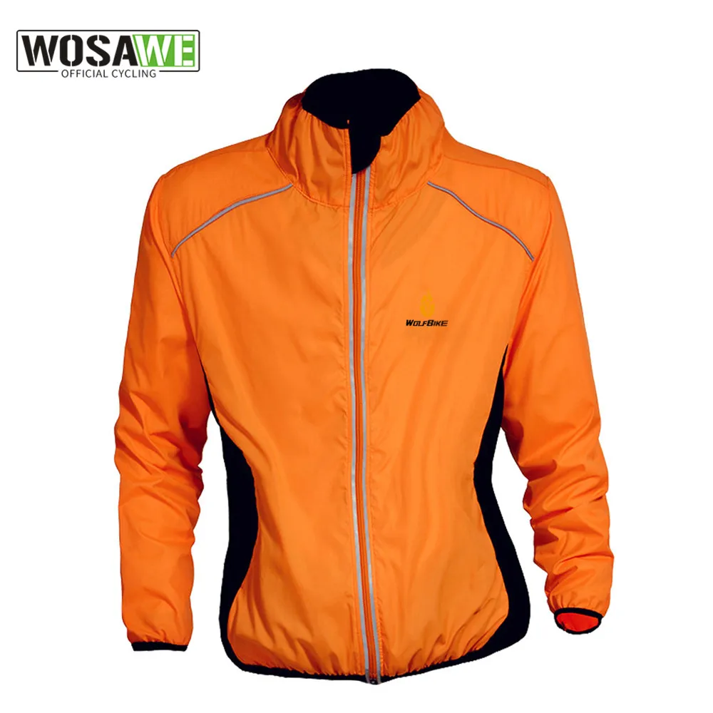 WOSAWE Waterproof Cycling Coat Mens Windproof Road Bike Cycle Clothing Long Sleeve Jersey Wind Rain Jackets