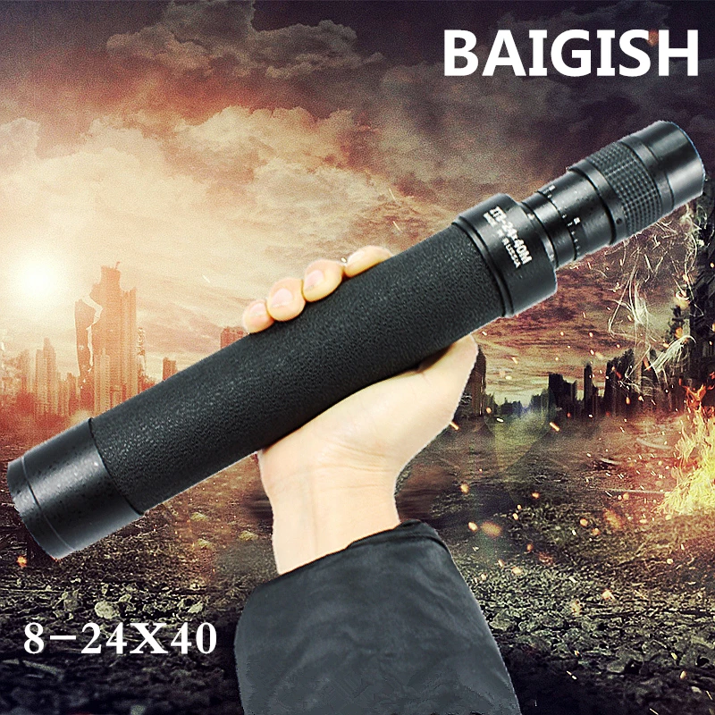 

Монокуляр Baigish 8-24x40, мощный телескоп с зумом, бинокль дальнего действия, профессиональный прицел с функцией ночного видения