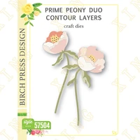 prime peony duo contour layers metal cutting die scrapbook embossed paper card album craft template new for 2022 arrival