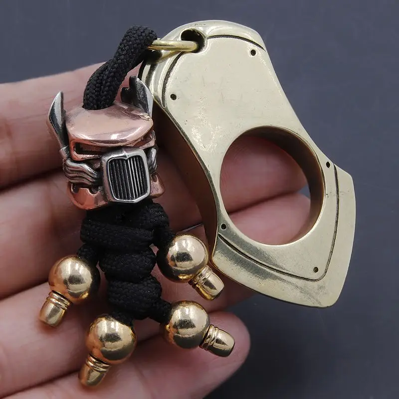 

Brass EDC Tactical Tool Necklace Pendant Keychain Partner Emergency Window Breaker Outdoor Defense Escape Tools