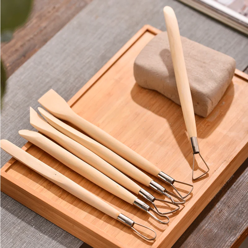 

6pcs/set of Modeling Tools Polymer Clay Carving Sculpture Tools DIY Ceramic Craft Shaping Trimming Modeling Pottery Tools