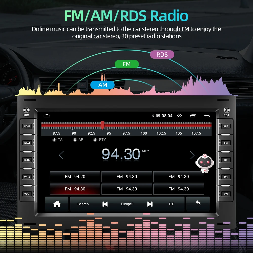Автомагнитола Podofo CarPlay с экраном Android Авторадио для Passat B5 T5 Polo головное устройство