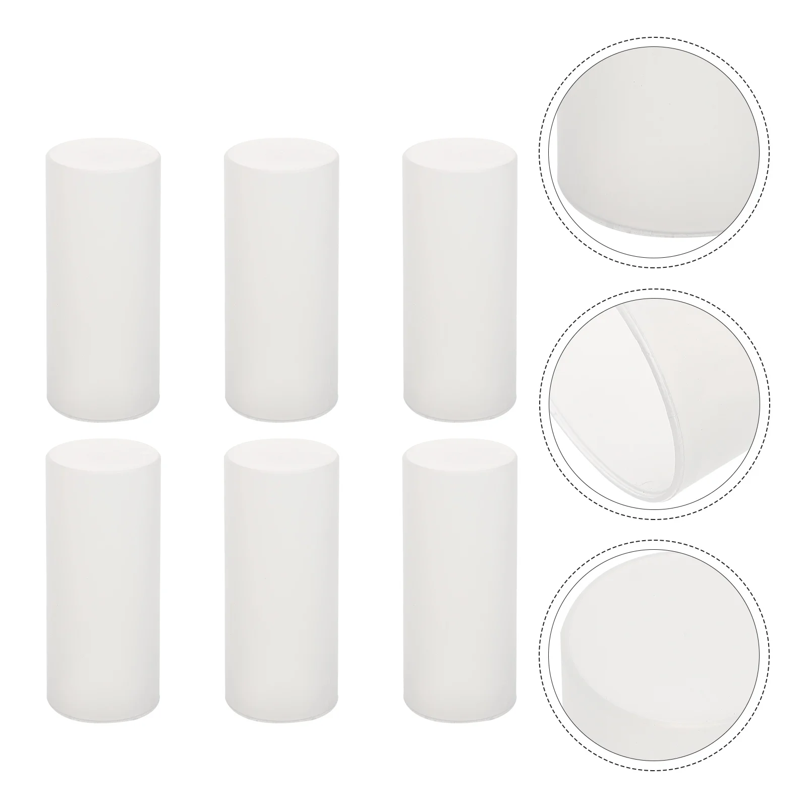 

6Pcs Simple Style Design Home Candle Covers Practical Candle Cup Covers (White)