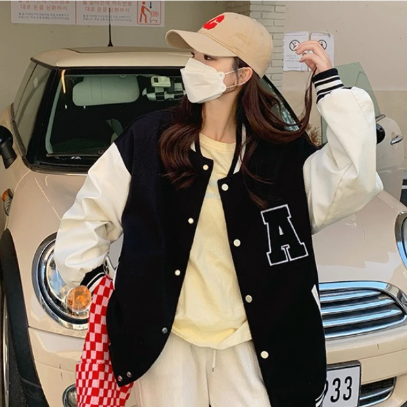 

New Autumn and Winter Women Baseball Suit Warm Plush Fashion Casual Ball Suit Loose Long Sleeve Student Jacket Woman Clothes