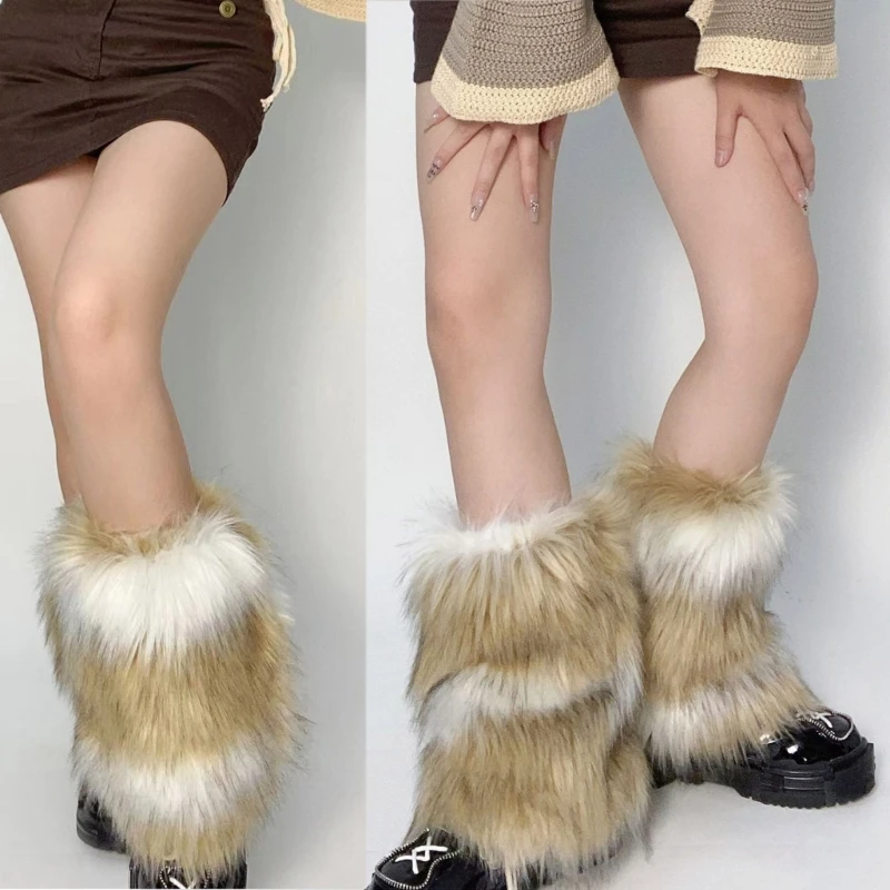 

Fuzzy Faux Fur Leg Warmers Womens Winter Warm Fur Boot Cuffs Cover Costume One Pair Fits Most Women 20cm 30cm 40cm Long