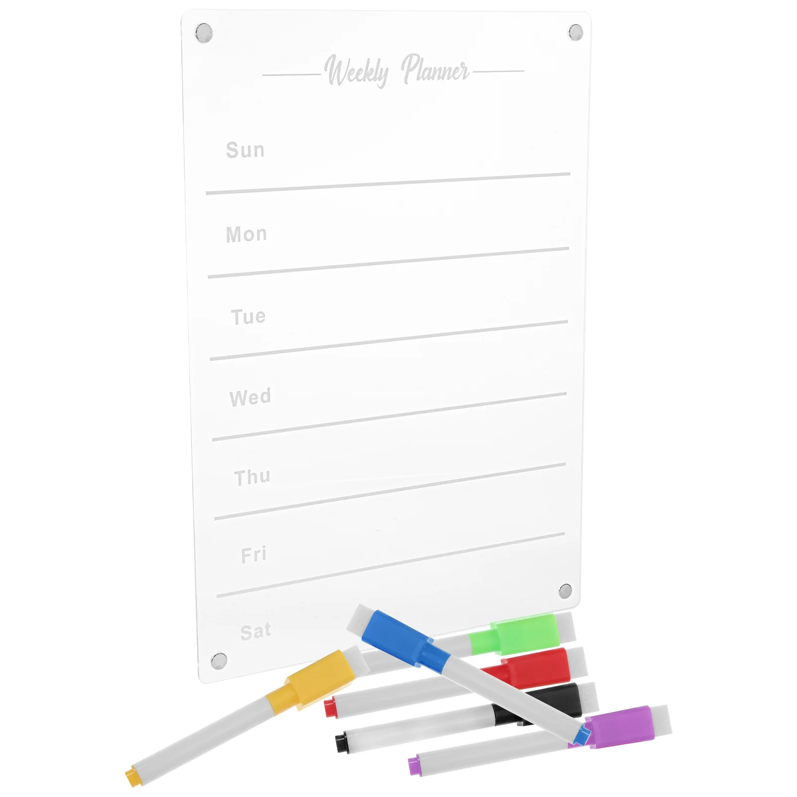

Weekly Plan Message Board Magnetic Schedule Clear Dry Erase Acrylic Daily Planning Kitchen Fridge White