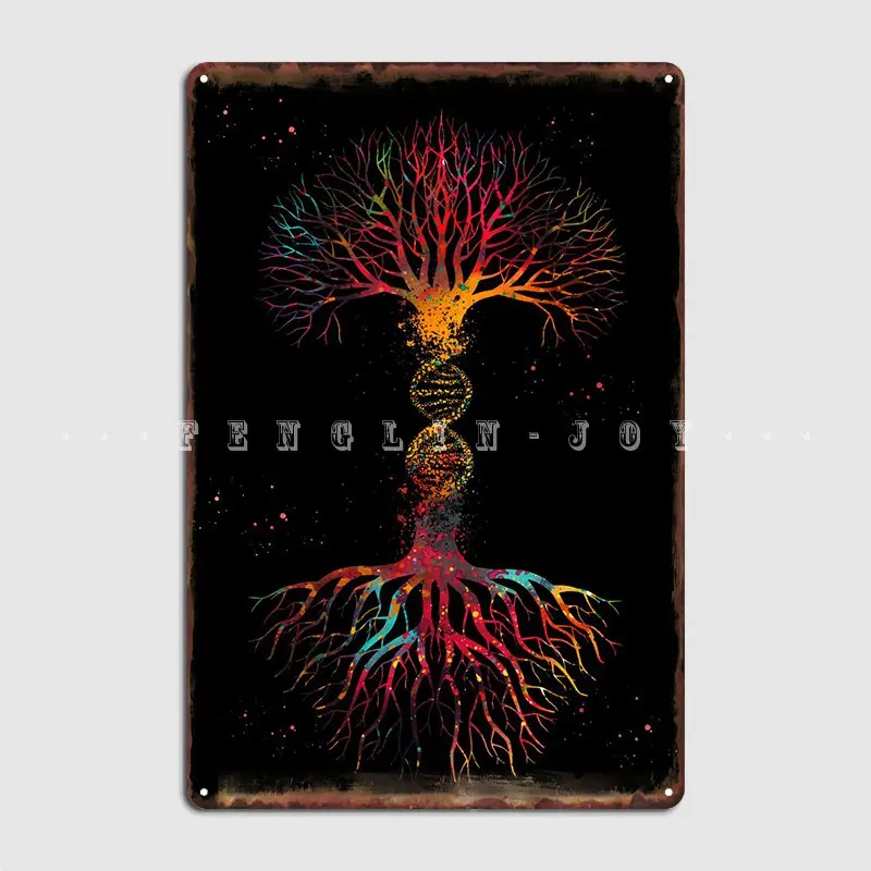 

Dna Tree Metal Sign Decoration Living Room Club Party Plaques Tin Sign Poster