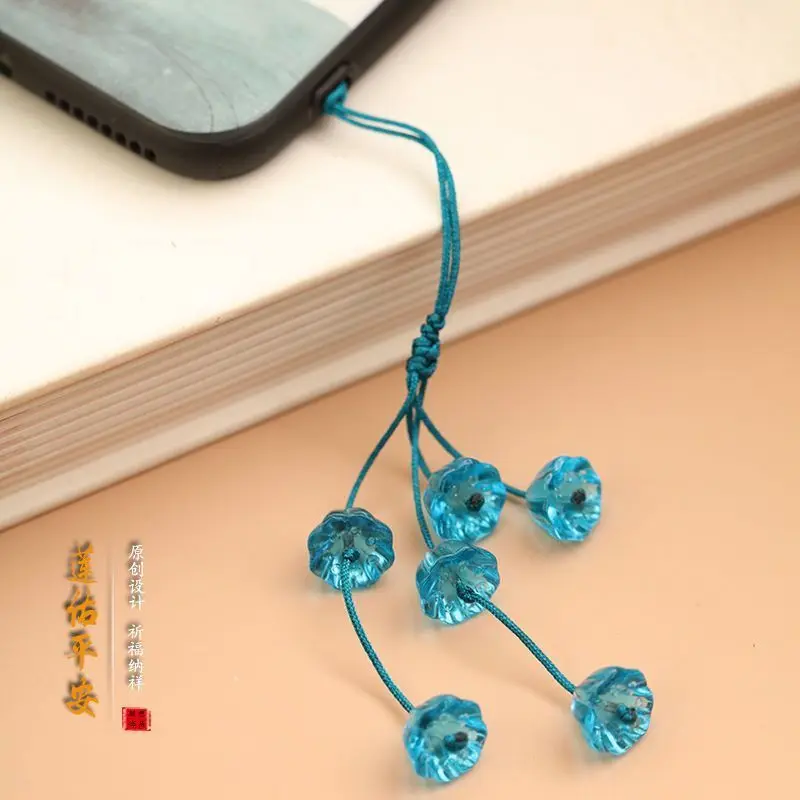 

Lotus Seedpod Mobile Phone Hanging Piece Pendant Drop-Resistant Lanyard Keychain U Disk Rope Ornaments Small Gift Accessories