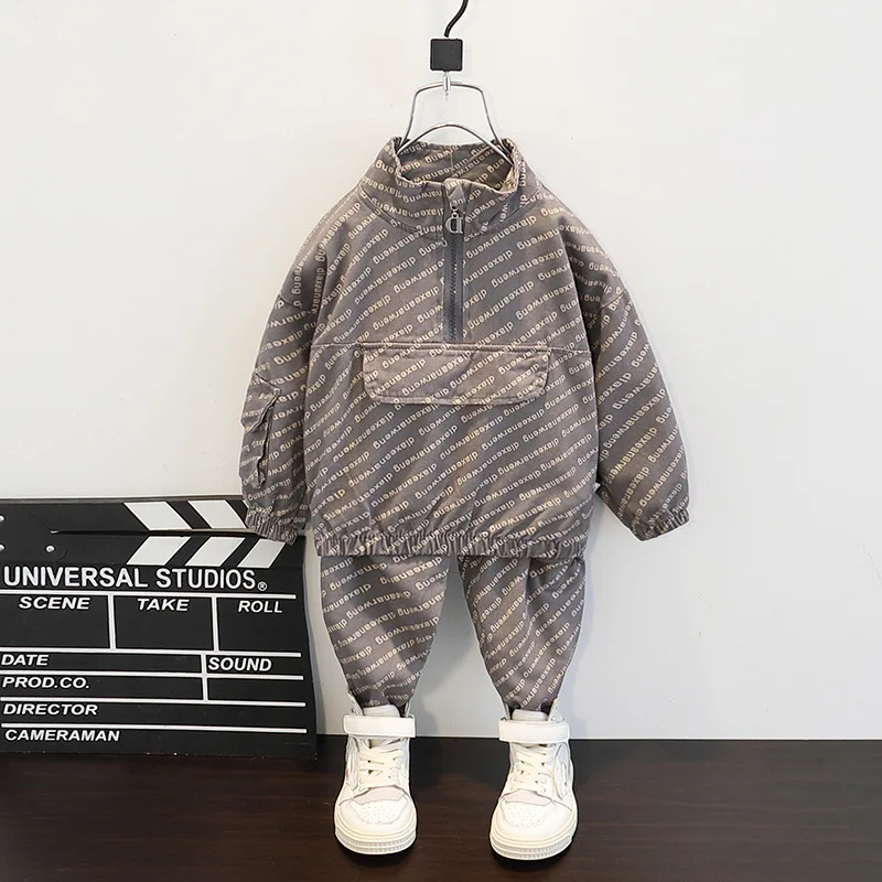 

New Cool Toddler Boys/Girls Clothing Set Letter Cotton Pullover Coat+Pants 2pc Spring Autumn Casual Kids Sports Outfits 1-5 Year