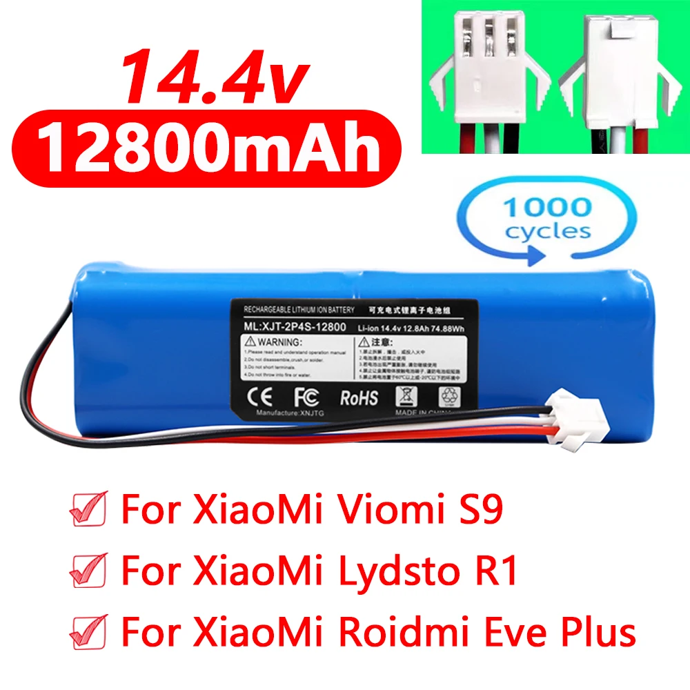 Оригинальная литий-ионная батарея 14,4 В 12800mh 18650 m26 4s2p Pro M9 Pro M8 Pro M7 R1, перезаряжаемый литий-ионный робот-пылесос