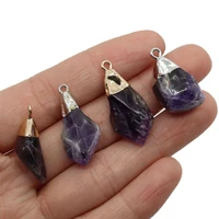 exquisite natural stone irregular amethyst pendant 10 28mm charm crystal jewelry fashion making diy necklace earring accessories