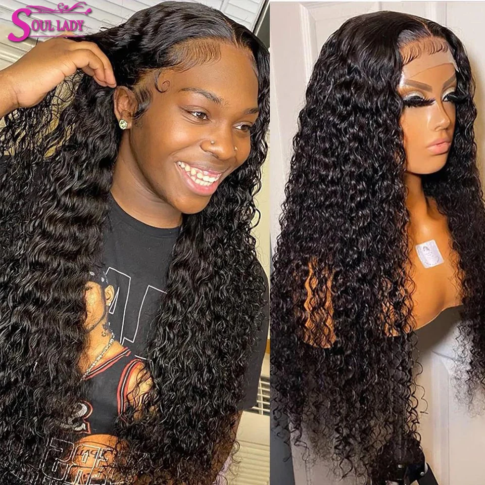 

Deep Wave Wig HD Lace Curly Human Hair Wigs For Women Malaysian Deep Water Wave 4x4 Closure Wig Pre Plucked Curly Hair Products