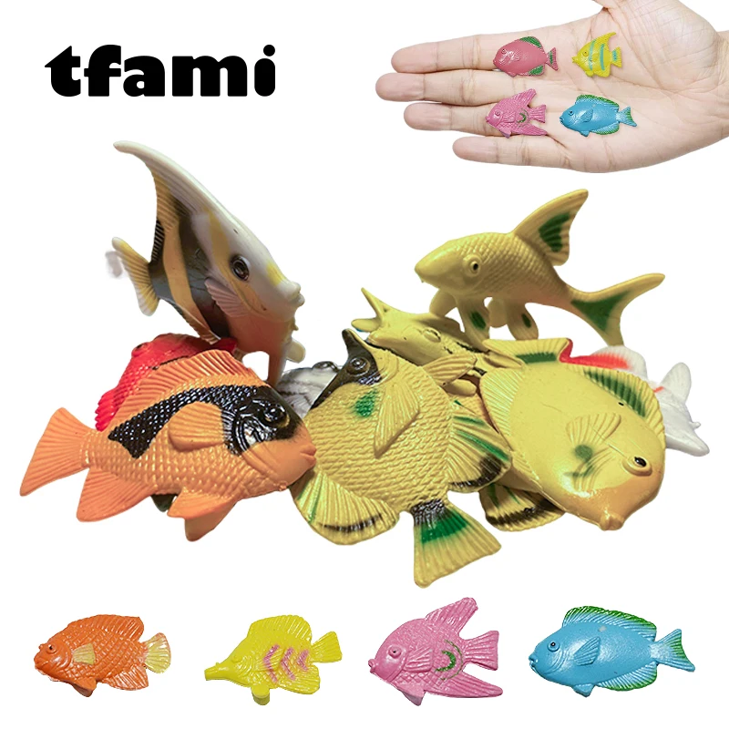 

TFAMI 16 шт. Серия океан тропическая рыба животные игрушки для детей тропическая рыба модель животных ПВХ высокое качество игрушки для детей По...