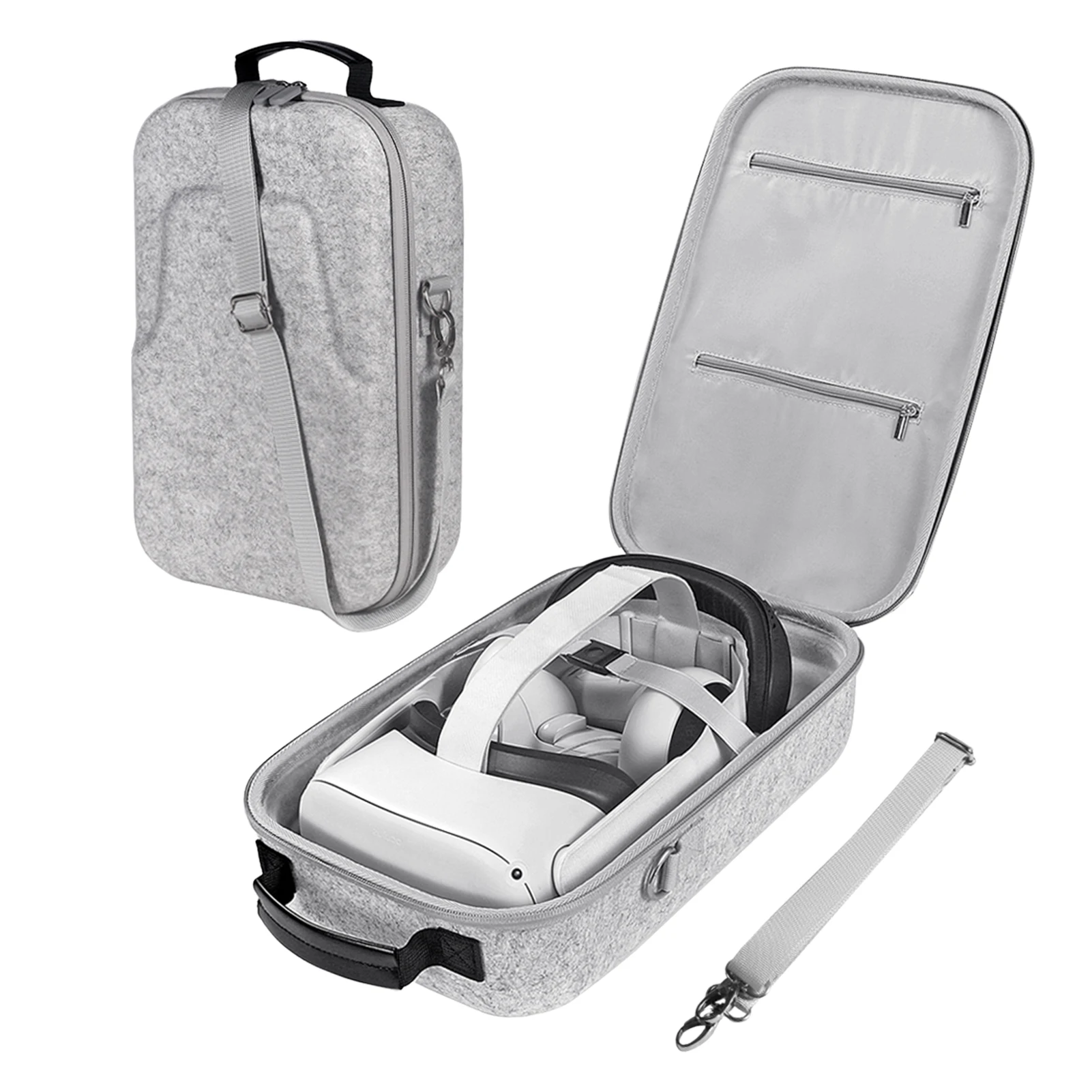 

Portable Storage Box For Oculus Quest 2 Vr Glasses&Headset Felt Travel Carrying Case VR Accessories Protector Bag With Lens