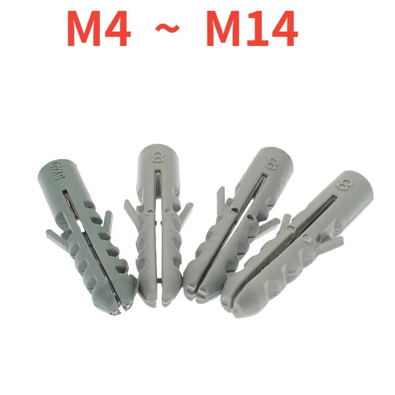 

M4 M5 M6 M8 M10 M12 M14 Пластиковая расширительная труба Серые настенные анкеры Нейлоновая резиновая заглушка Винт Распорный винт Расширительная трубка