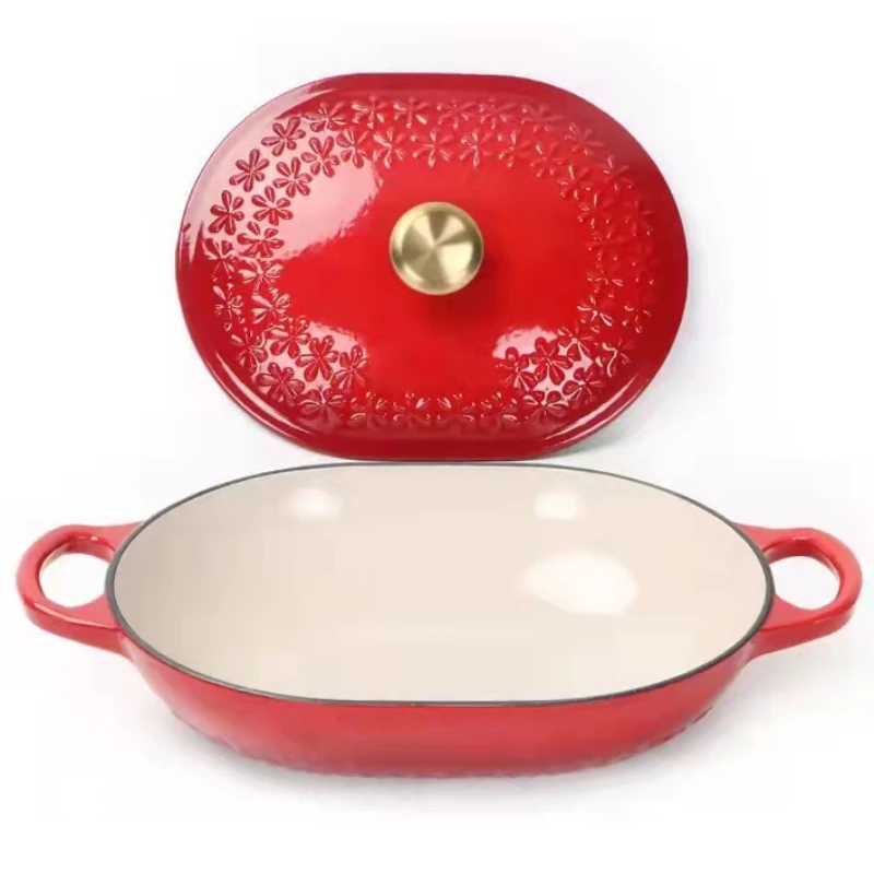 

Cookware enamel cast iron pot seafood pot cooking utensils soup pot kitchenware set original manufacturer foundry