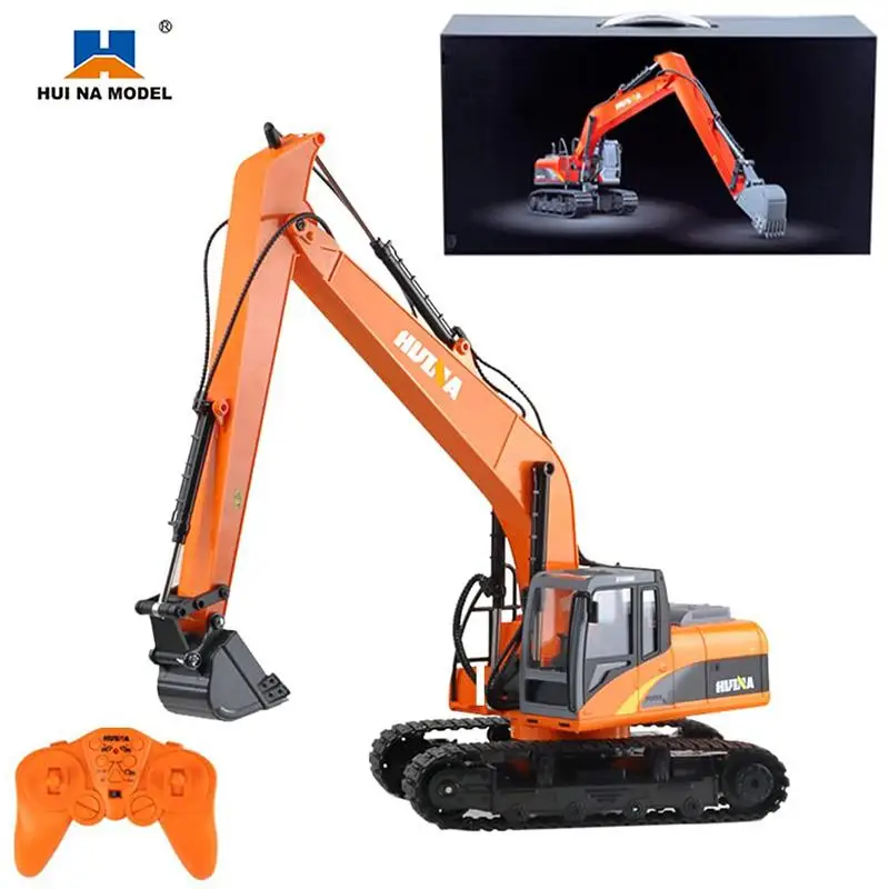 

Huina 1551 Rc Truck 1/14 Scale Alloy Professional Long Arm Rc Excavator Hydraulic Caterpillar Truck Remote Control Car Toy Boy