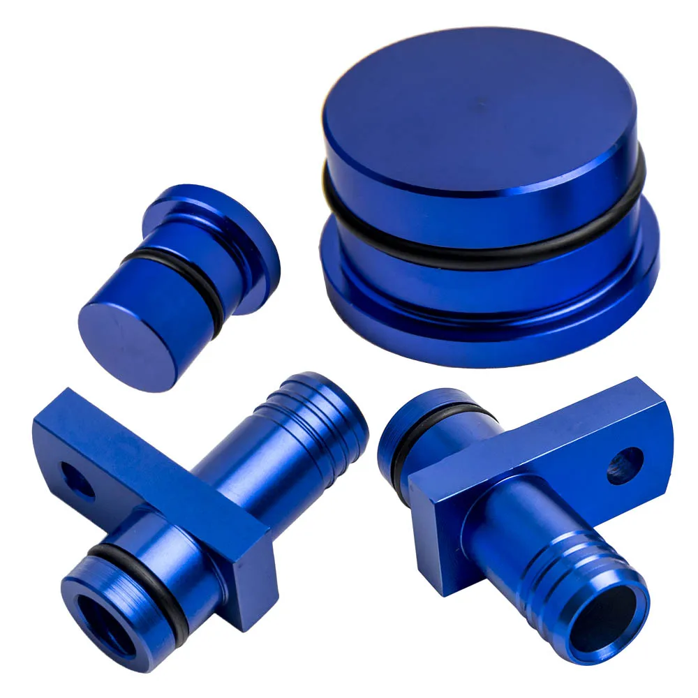 

1 Set Diesel PCV Reroute Fittings&Reroute Port Plug&Resonator Plug fit 2004.5-2010 6.6L for GM Duramax Anodized Blue