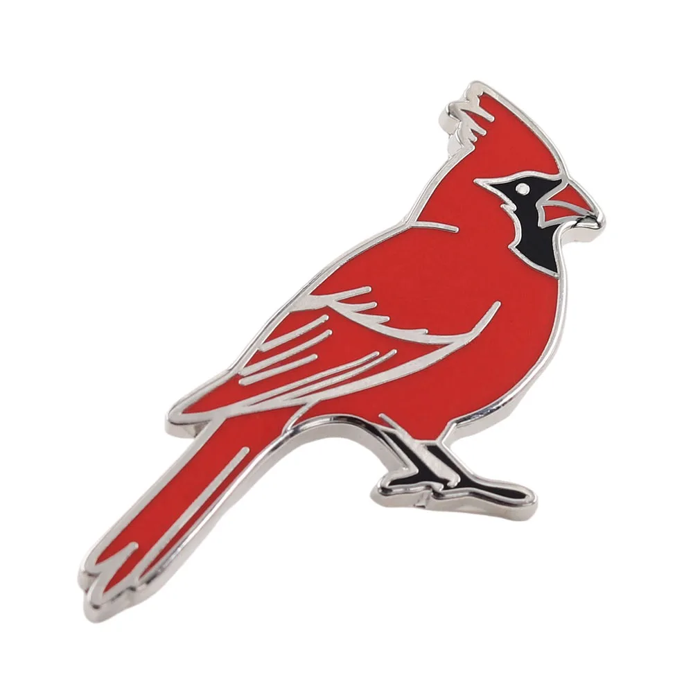 

Северный кардинал, красный замедленный какаду, эмалированная булавка, красные перья, символизирует энергию, страсть, мужество, брошь на удачу, значок, подарок A