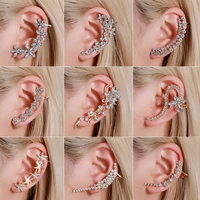 kpop shiny zircon butterfly earcuff for women without piercing earrings 2022 fashion ear clip earrings bride wedding jewelry 1pc