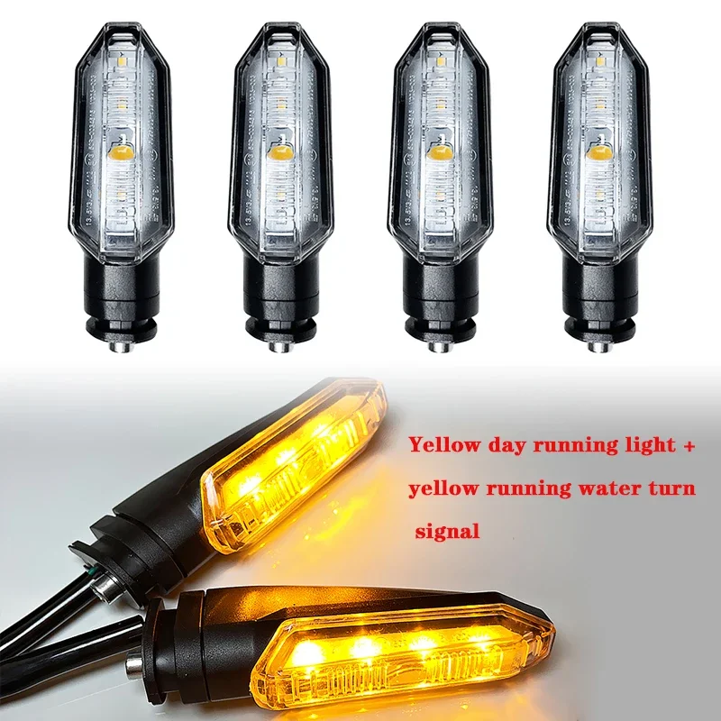 12 В мотоциклетный светодиодный указатель поворота для Honda CRF250L ADV150 CBR650F NC750X двухцветный DRL Янтарный указатель поворота с проточной водой