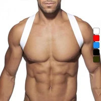 simple mens solid color cross sexy stretch customizable sports party chest strap strap shoulder straps