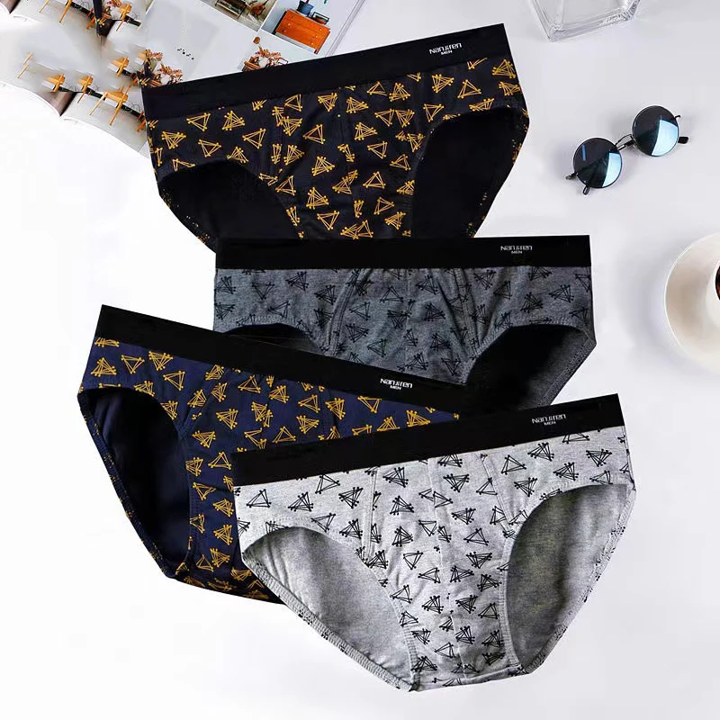 4pcs/Lot Sexy Men's Briefs Cotton Underwear Youth Breathable Shorts Breathable Stretch Panties High Quality Fashion Briefs