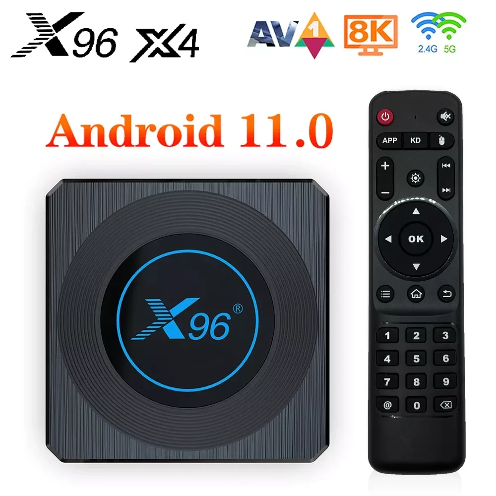 

X4 Amlogic S905X4 Android 11 Box Support AV1 8K Dual Wifi BT4.1 Set Top Box X96X4 Media box