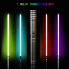 Световой меч из Звездных войн Disney, светильник с дуэлями, перезаряжаемый, меняющий цвет, металлическая ручка, меч, светящаяся игрушка для косплея