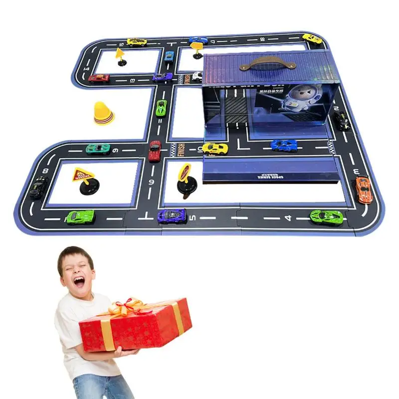 

Toy Tracks For Cars Mini Car Puzzle Games Track Set Space Theme Enhance Parent-Child Interaction Easy-to-Build Scenes For Kids