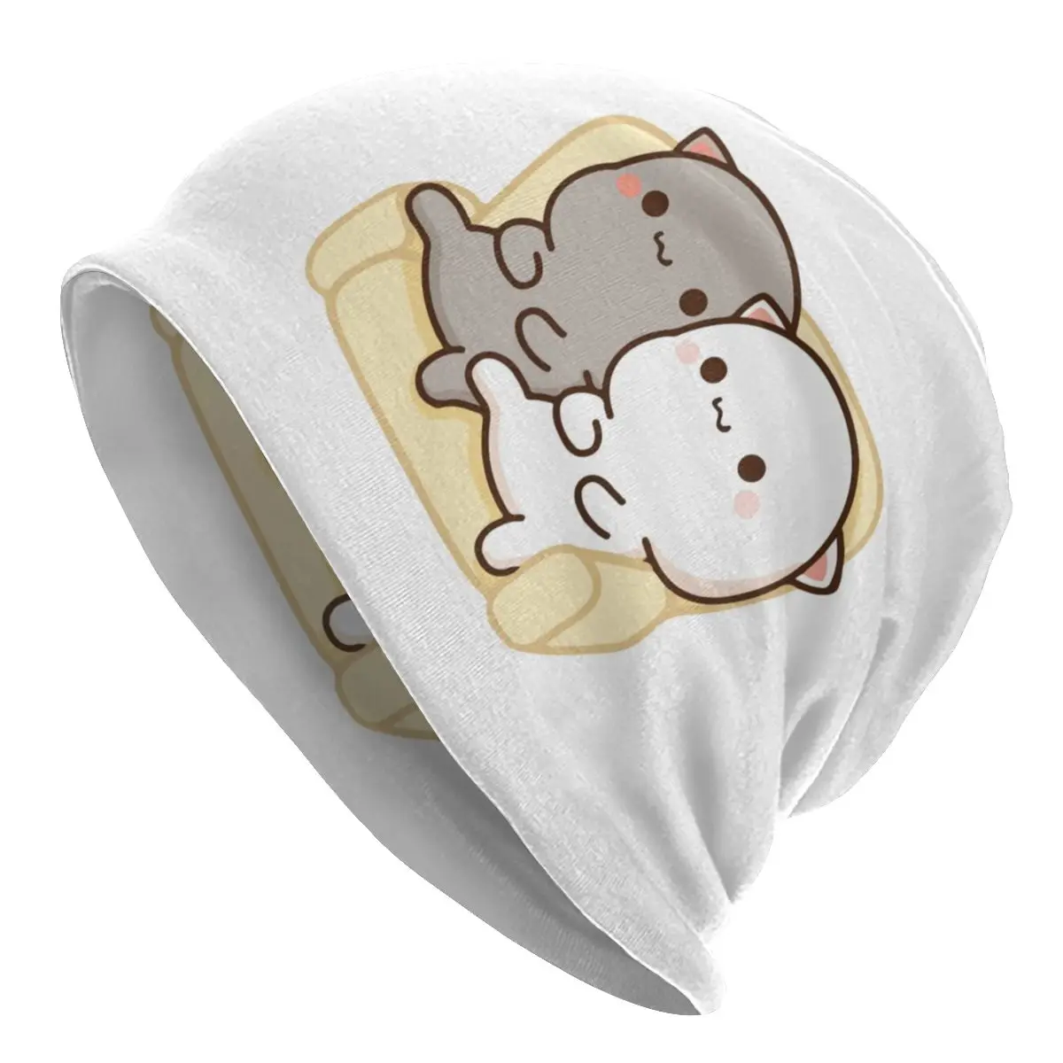 

Шапка-бини в стиле мочи и персика, вязаная шапка для взрослых, для улицы, для осени и зимы