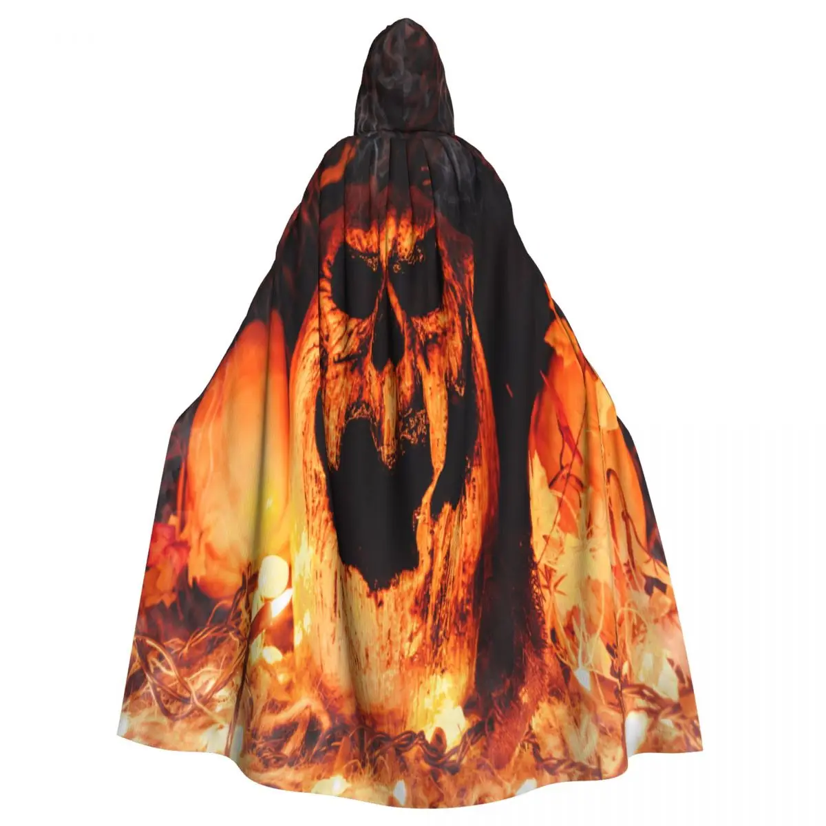 

Unisex Adult Halloween Scary Pumpkin Cloak with Hood Long Witch Costume Cosplay