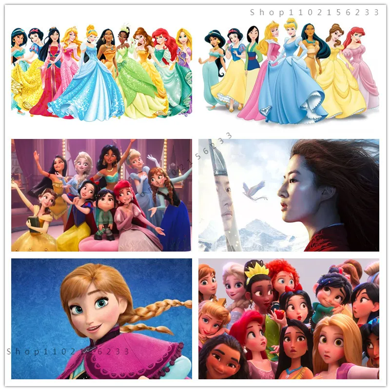 

Diamond Painting Cartoon 5d Diy Embroidery Kit Disney Princess Mosaic Round Rhinestone Cross Stitch Home kids Room Decor