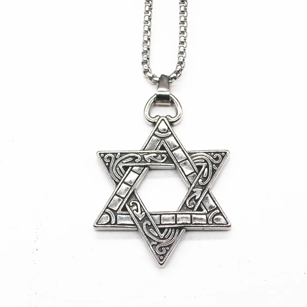 

Women/Men Necklace Jewish David Of Star Pendant Vintage Religious Long Chain Israel Jewelry Classic Happy Hanukkah Gift