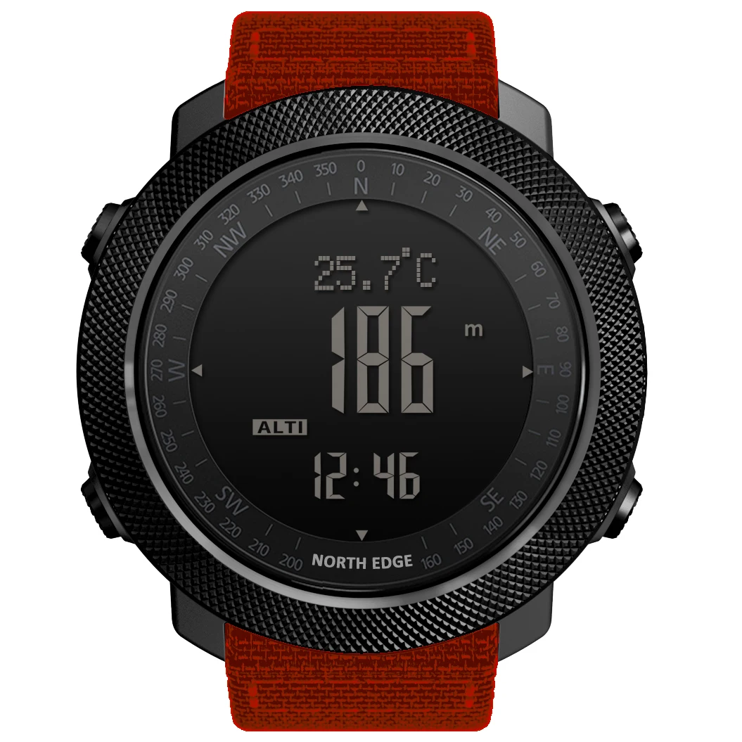 North Edge-reloj inteligente deportivo para hombre, velocímetro, altímetro, barómetro, brújula, rastreador de Fitness, Reloj portátil Digital