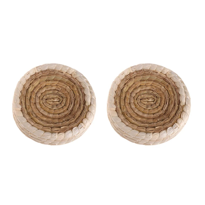 

2X Handwoven Birds Nest Corn Leaves And Straw Incubation Bed Courtship Breeding House For Pigeon/Dwarf Rabbit/Bunny