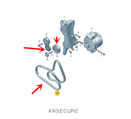 3 шт. 1 8 2 0 6PK1590 демпфер натяжителя ремня и двигателя для Audi A4 B8 S4 A5 S5 Q5 Seat Exeo 2008-2012
