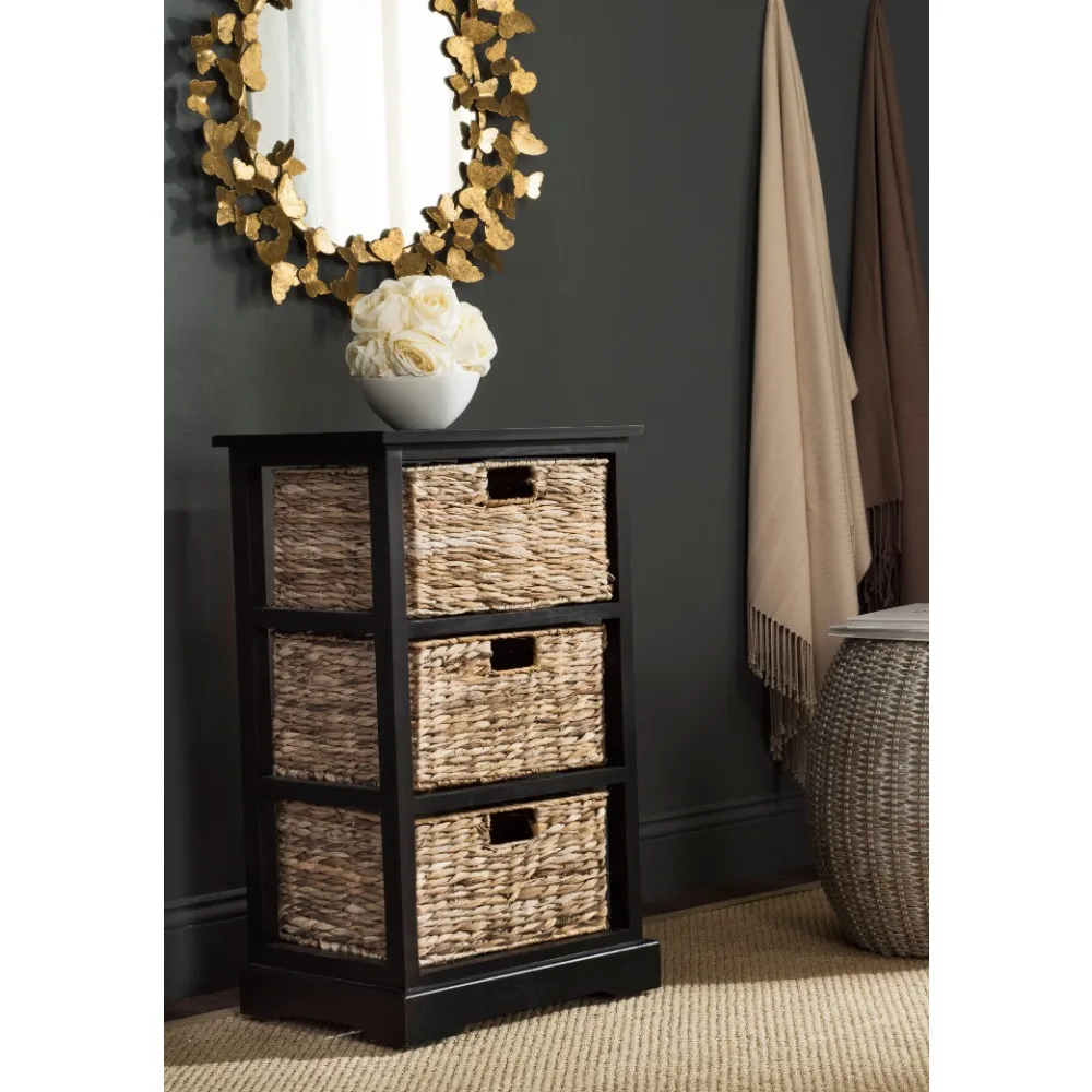 

Safavieh Halle Solid 3 Wicker Basket Storage Side Table
