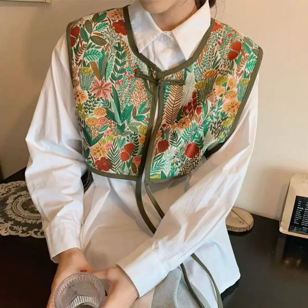 Модные Наплечные повязки с вышивкой Съемная винтажная шаль цветочное пальто