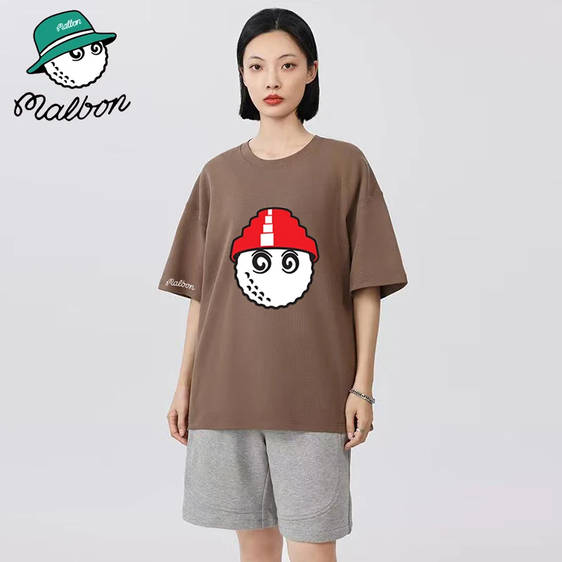 

Malbon Golf T-Shirt Men Women 2023 Summer Cotton Golf Top Malbon Golf Bucket Hat Short Sleeve Fashion Couple Loose Golf Clothing