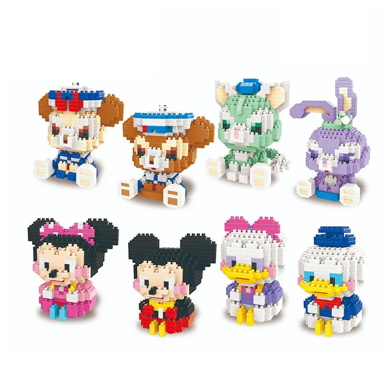 

Disney Anime Cartoon Character Star Delu Mickey Geradoni Assembly Toy Doll Micro Particle Building Block puzzle gift