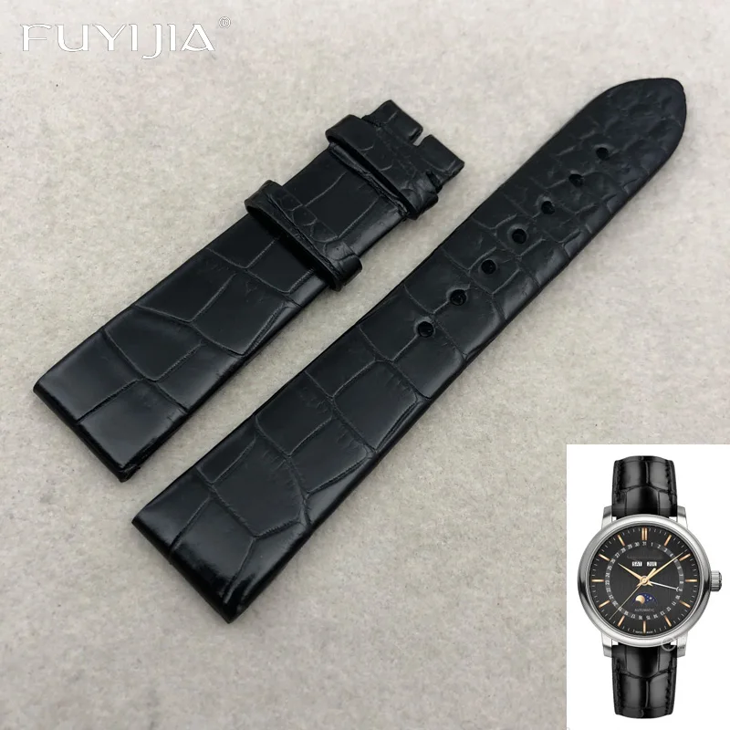 

Ремешок для часов FUYIJIA на заказ CarlF-Bucherer ADAMAVI, ремешок из натуральной крокодиловой кожи для наручных часов 14 мм 16 мм 18 мм 19 мм 20 мм 22 мм