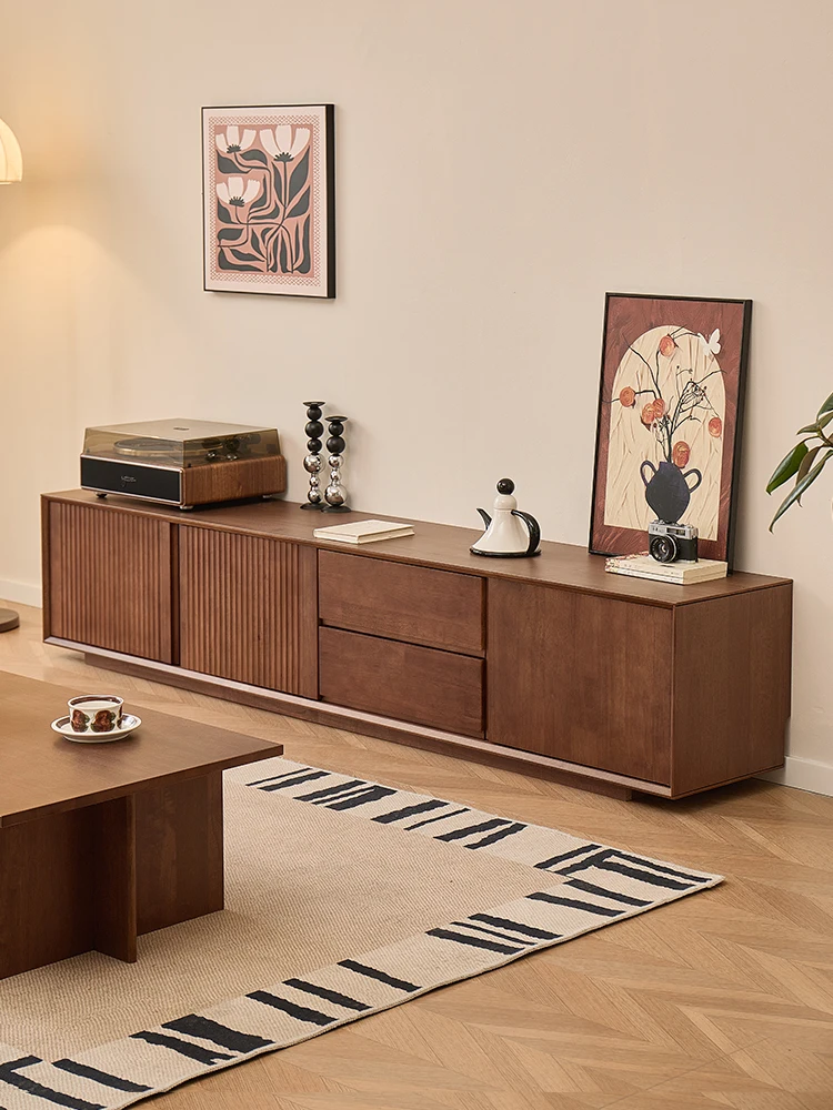 Шкаф для телевизора из цельного дерева. Простой современный настенный напольный