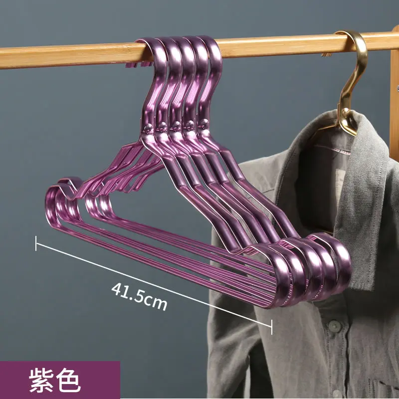 

10PCS Clothes Hanger Space Aluminum Alloy Household Clothes Hanger Wide Shoulder Non-slip Drying Clothes Clothes Support Durable