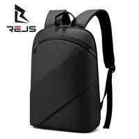 rejs fashion thin backpack men minimalist design business backpacks laptop 13 3 14 inch waterproof ultra lihght travel bag sac